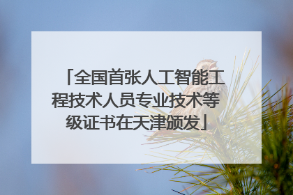 全国首张人工智能工程技术人员专业技术等级证书在天津颁发