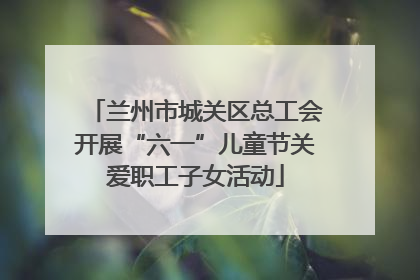 兰州市城关区总工会开展“六一”儿童节关爱职工子女活动