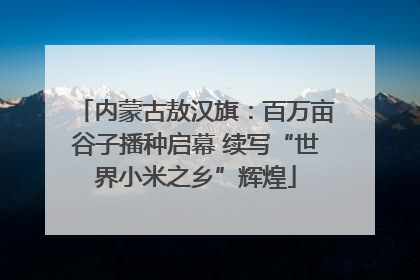 内蒙古敖汉旗：百万亩谷子播种启幕 续写“世界小米之乡”辉煌