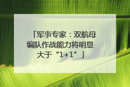 军事专家：双航母编队作战能力将明显大于“1+1”