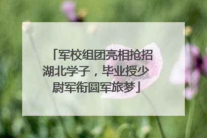 军校组团亮相抢招湖北学子，毕业授少尉军衔圆军旅梦