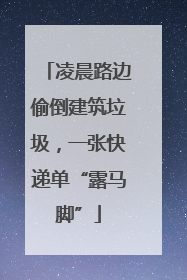凌晨路边偷倒建筑垃圾，一张快递单“露马脚”