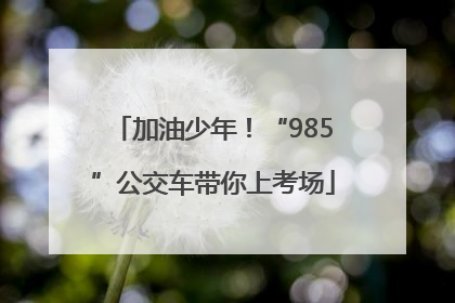 加油少年！“985”公交车带你上考场