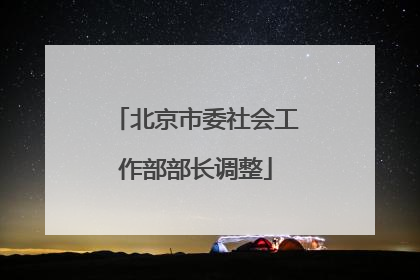 北京市委社会工作部部长调整
