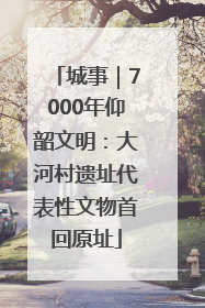 城事｜7000年仰韶文明：大河村遗址代表性文物首回原址
