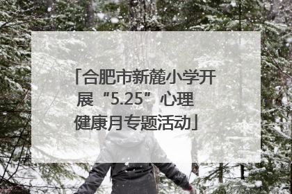 合肥市新麓小学开展“5.25”心理健康月专题活动