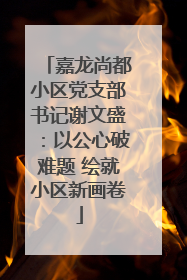 嘉龙尚都小区党支部书记谢文盛：以公心破难题 绘就小区新画卷