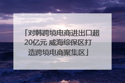 对韩跨境电商进出口超20亿元 威海综保区打造跨境电商聚集区