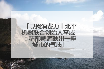 寻找消费力丨北平机器联合创始人李威：精酿啤酒映出一座城市的气质