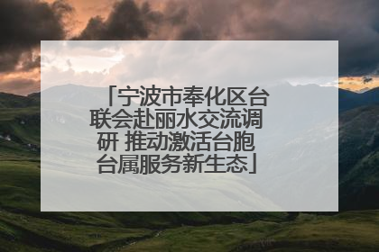 宁波市奉化区台联会赴丽水交流调研 推动激活台胞台属服务新生态