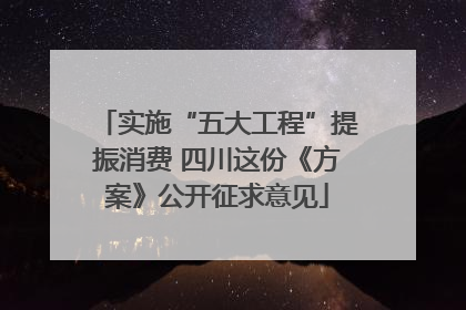 实施“五大工程”提振消费 四川这份《方案》公开征求意见