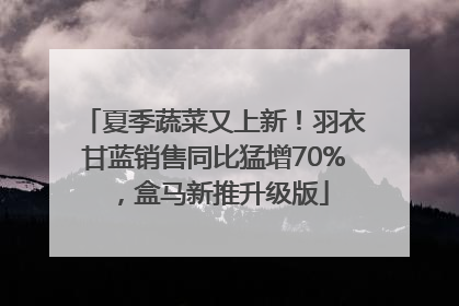 夏季蔬菜又上新！羽衣甘蓝销售同比猛增70%，盒马新推升级版