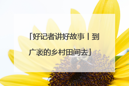好记者讲好故事丨到广袤的乡村田间去