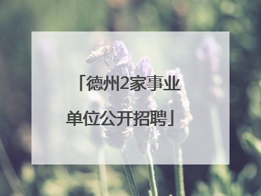 德州2家事业单位公开招聘
