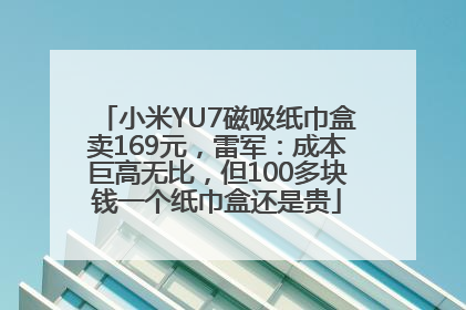 小米YU7磁吸纸巾盒卖169元，雷军：成本巨高无比，但100多块钱一个纸巾盒还是贵