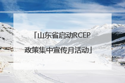 山东省启动RCEP政策集中宣传月活动