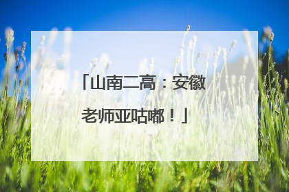 山南二高：安徽老师亚咕嘟！