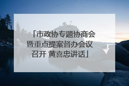 市政协专题协商会暨重点提案督办会议召开 黄喜忠讲话