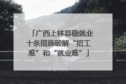 广西上林县稳就业十条措施破解“招工难”和“就业难”