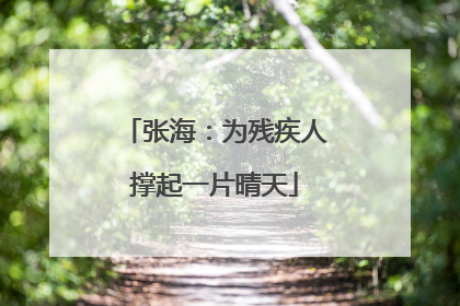 张海：为残疾人撑起一片晴天
