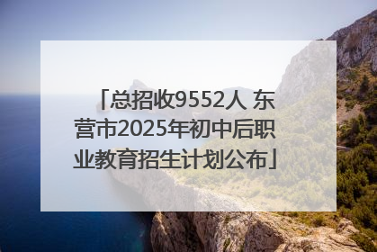 总招收9552人 东营市2025年初中后职业教育招生计划公布