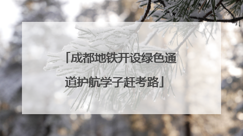 成都地铁开设绿色通道护航学子赶考路