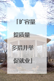扩容量提质量 多措并举促就业