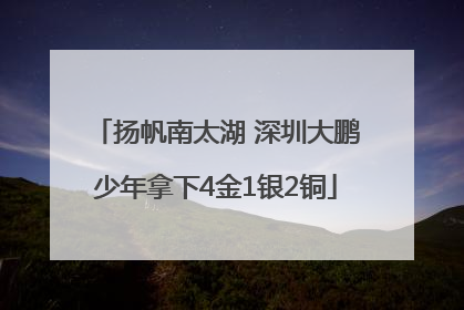 扬帆南太湖 深圳大鹏少年拿下4金1银2铜
