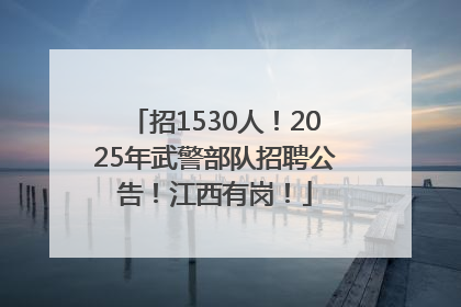 招1530人！2025年武警部队招聘公告！江西有岗！