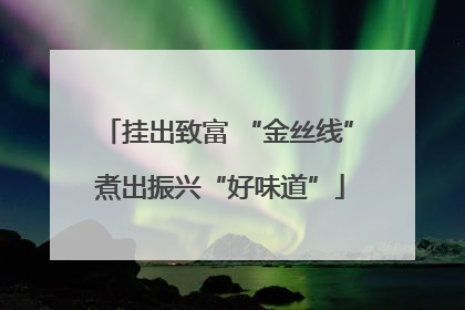 挂出致富 “金丝线” 煮出振兴“好味道”