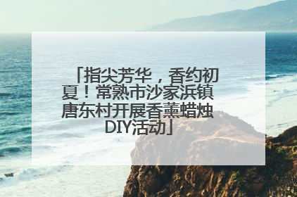 指尖芳华，香约初夏！常熟市沙家浜镇唐东村开展香薰蜡烛DIY活动