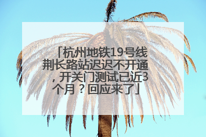 杭州地铁19号线荆长路站迟迟不开通，开关门测试已近3个月？回应来了