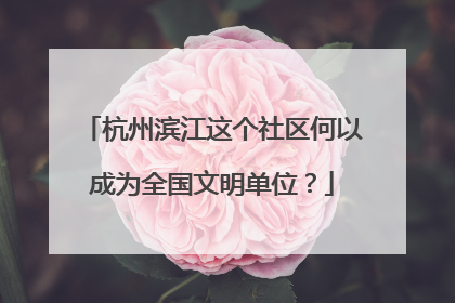 杭州滨江这个社区何以成为全国文明单位？