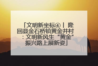 文明新坐标④丨 隆回县金石桥镇黄金井村：文明新风生“黄金” 振兴路上展新姿