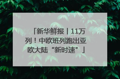 新华鲜报丨11万列！中欧班列跑出亚欧大陆“新时速”