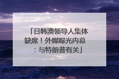 日韩澳领导人集体缺席！外媒曝光内幕：与特朗普有关