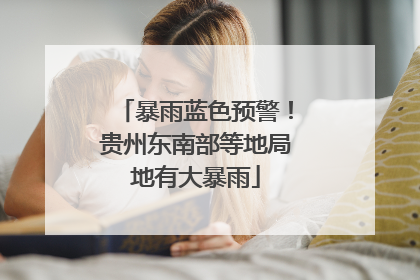 暴雨蓝色预警！贵州东南部等地局地有大暴雨