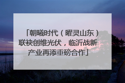 朝曦时代（曜灵山东）联袂创维光伏，临沂战新产业再添重磅合作
