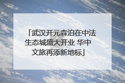武汉开元森泊在中法生态城盛大开业 华中文旅再添新地标