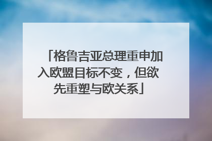 格鲁吉亚总理重申加入欧盟目标不变，但欲先重塑与欧关系