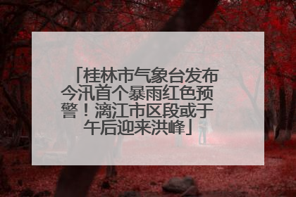 桂林市气象台发布今汛首个暴雨红色预警！漓江市区段或于午后迎来洪峰