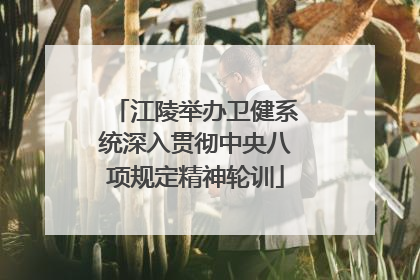 江陵举办卫健系统深入贯彻中央八项规定精神轮训