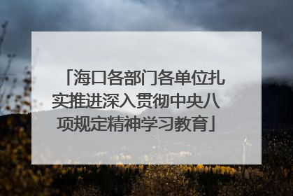 海口各部门各单位扎实推进深入贯彻中央八项规定精神学习教育