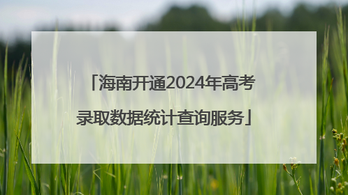 海南开通2024年高考录取数据统计查询服务