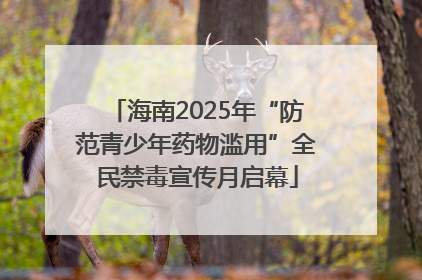 海南2025年“防范青少年药物滥用”全民禁毒宣传月启幕
