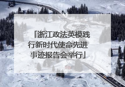 浙江政法英模践行新时代使命先进事迹报告会举行