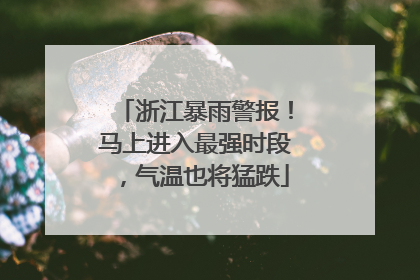 浙江暴雨警报！马上进入最强时段，气温也将猛跌