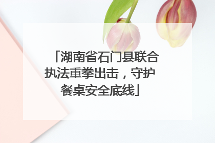 湖南省石门县联合执法重拳出击，守护餐桌安全底线