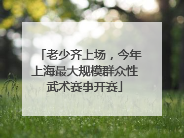 老少齐上场，今年上海最大规模群众性武术赛事开赛