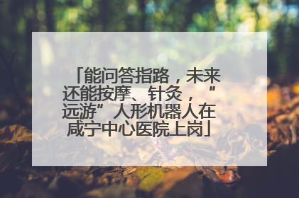 能问答指路，未来还能按摩、针灸，“远游”人形机器人在咸宁中心医院上岗